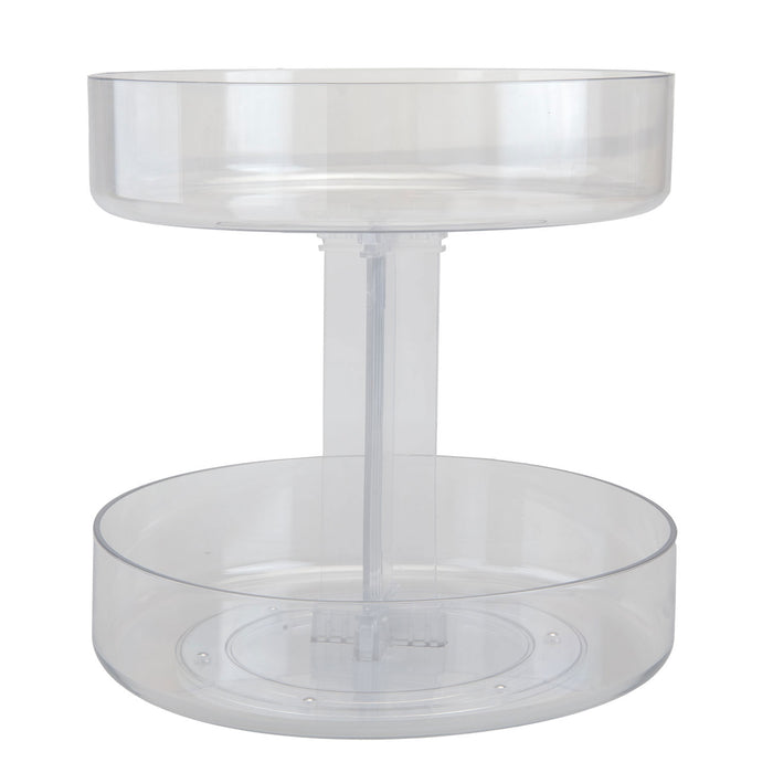 Cosmetics Holder 2 Tier Carosel Makeup Organiser Girls 21 x 21. 5 x 10cm Clear