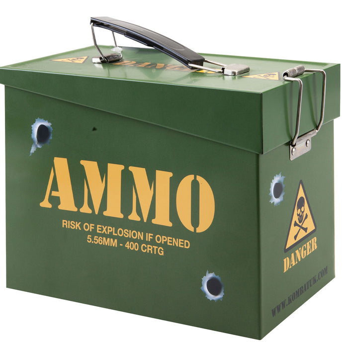Ammo Storage Box Man Cave Novelty Décor Ideal Accessories 20 x 10 x 14cm Green