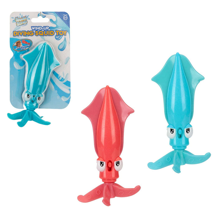 Squid Diving Propeller Toy Wind Up Blue or Pink surprise Bag X 1