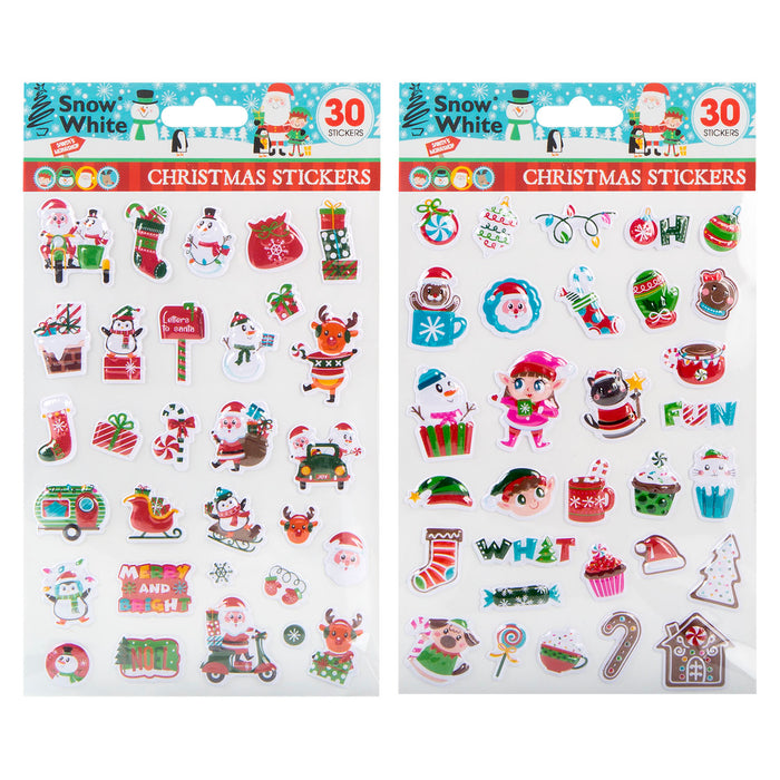 Christmas Stickers Themed 1x Varied Design 24. 9x14. 6x0. 1cm Christmas Themed