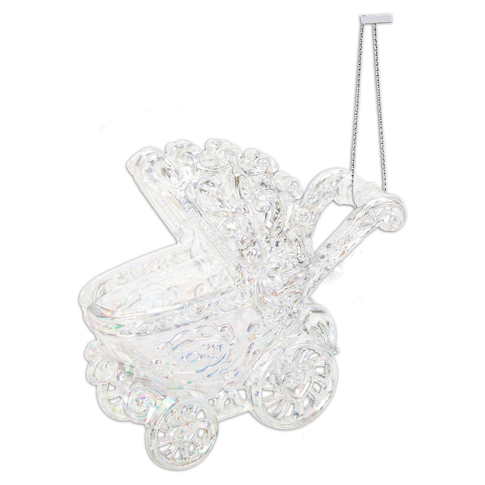 Christmas Tree Decoration Iridescent Acrylic Pram Ornament X 10cm Iridescent