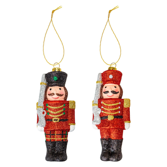 Christmas Tree Decoration Soldier Glitter Ornament X 1 14. 5x6x3. 5cm Soldier