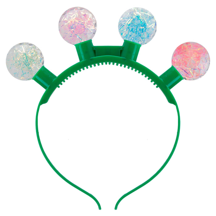 Christmas Light Up Headband Glitter Ball X 1 One Size Glitter