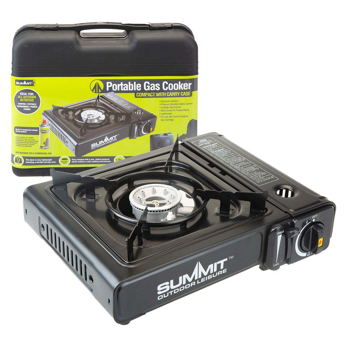 Portable Gas Stove Electronic Ignition Wind Sheild 34cm x 26cm Black X 1