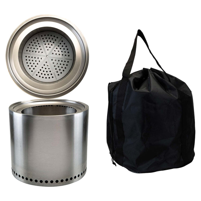 Smokeless Firepit Heat Resistant Base Portable 38cm x 32cm Silver X 1