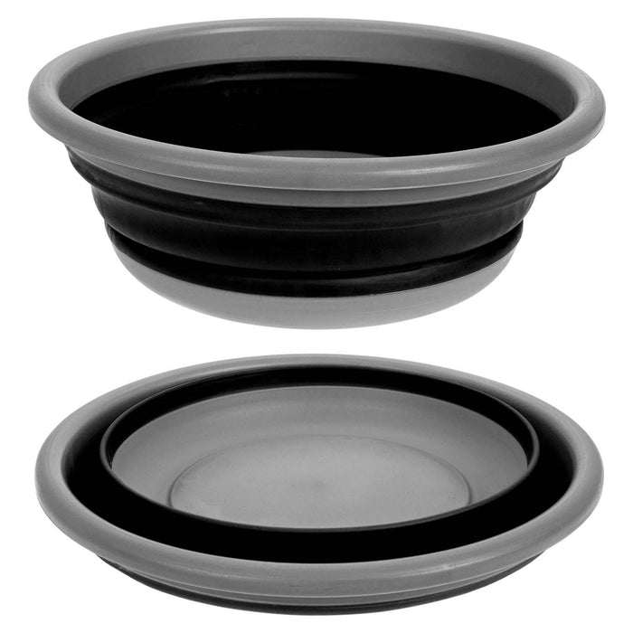 Large Bowl 7L Capacity Pop Up Collapsible Easy Storage 37cm x 37cm Grey X 1