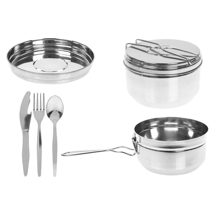 Tiffin Tin Stainless Steel Sectioned Hot Cold Food 16cm x 16cm 6 Piece Set