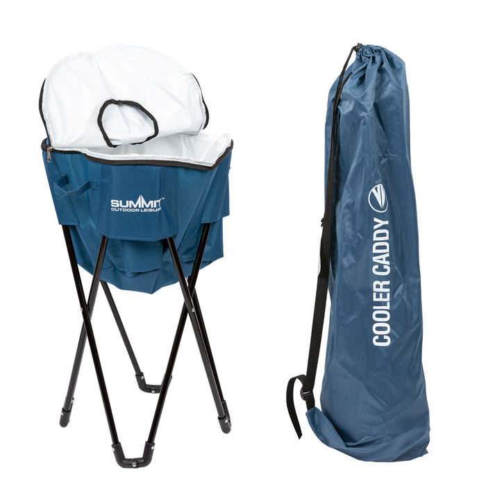 Cooler Bag On Stand Folding Cooling Storage Standing Cooler Indigo Blue