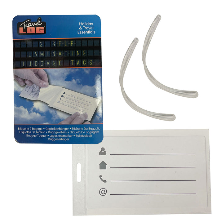 Luggage Address Tags Self Laminating Travel Tags Suitcase Bag 2 Piece White