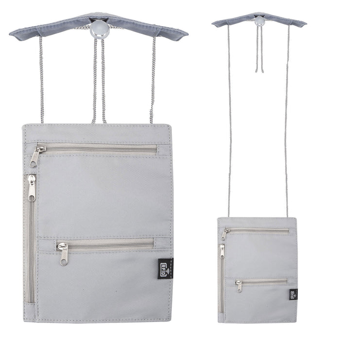 Wallet RFID Neck Support Against Theft Wallet Security Pouch Holder Grey