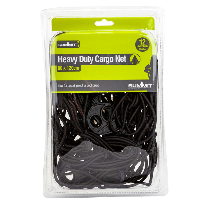 Bungee Cargo Net Heavy Duty 12 Hooks Strap Luggage Down 120cm x 90cm Black X 1