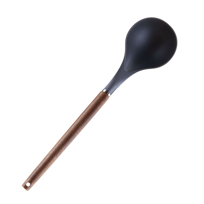 Ladle Wood Handle Acacia Wooden Heat Resistant Ladle Kitchen 30cm Black