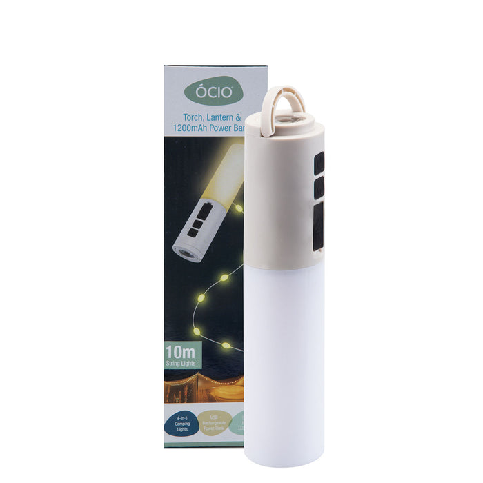 Power Bank 10M String Light, Torch & Lantern USB Torch Easily Recharge White