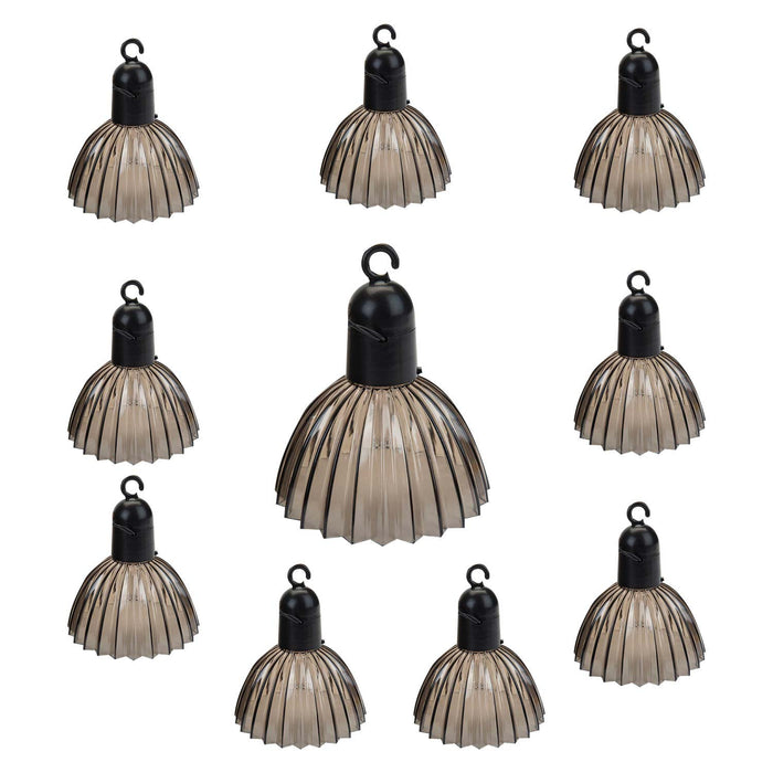 Solar Lights With Smoky Shade Warm White Light 3. 8m x 10 Warm Lights White X 1