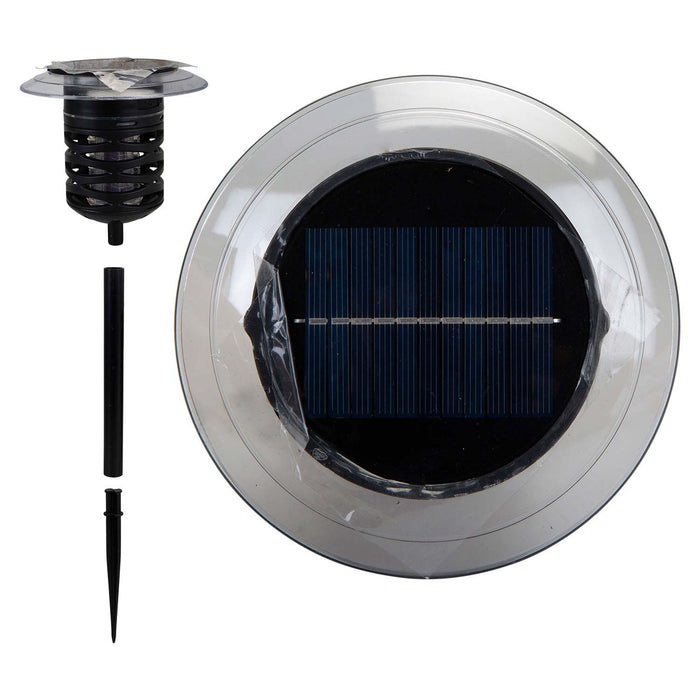 Solar UV Insect Zapper Fleas Flies, Gnat, Moths 14cm x 14cm UV Light Silver X 1