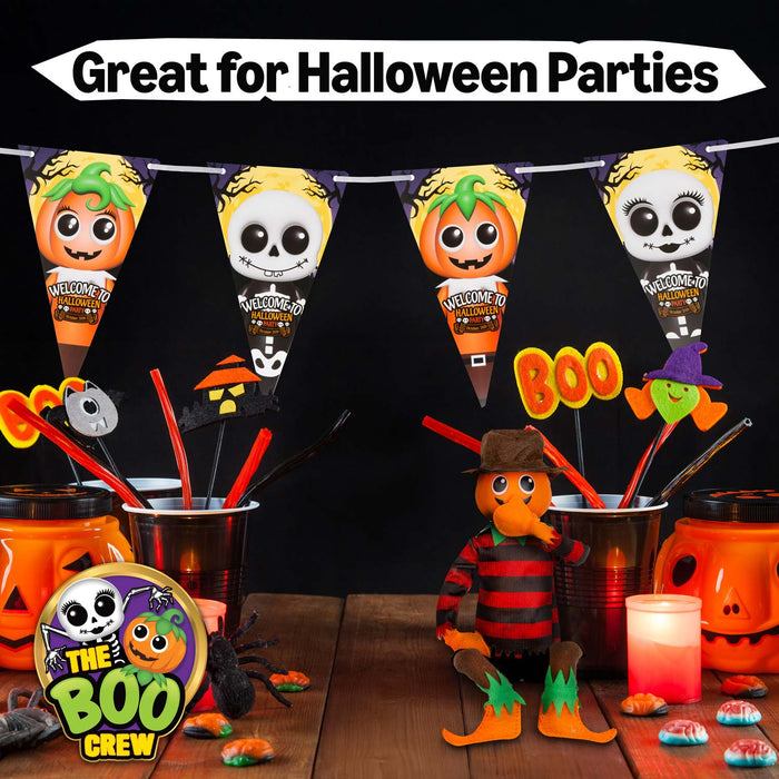 The Boo Crew Halloween Bunting Pumpkin Skeleton, Wall Decoration