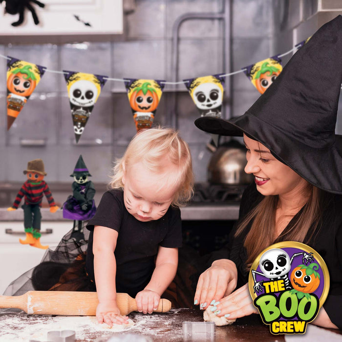 The Boo Crew Halloween Bunting Pumpkin Skeleton, Wall Decoration