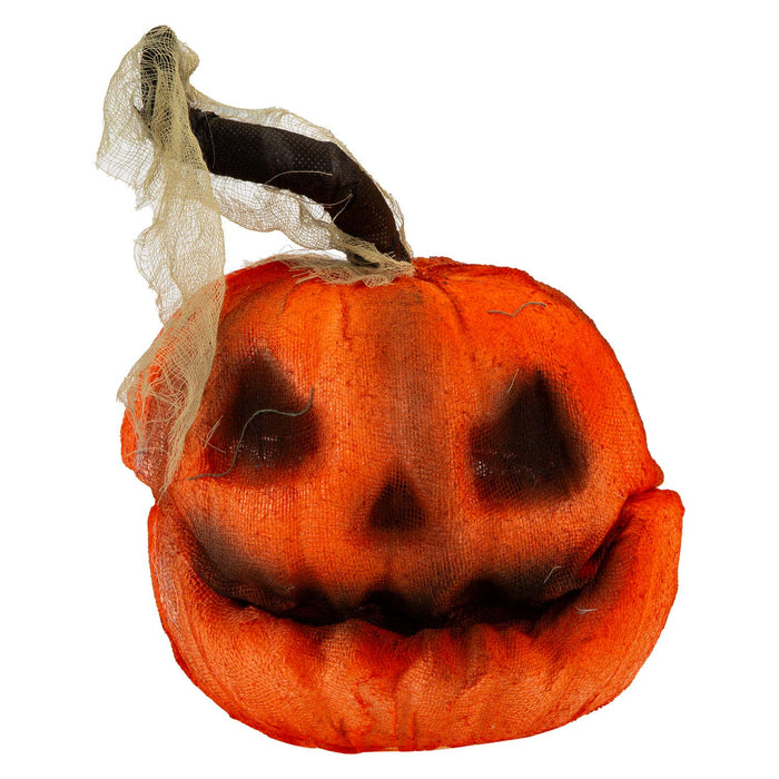 Halloween Laughing Pumpkin Animated Prop Light Up Eyes Moving Head 25cm Orange