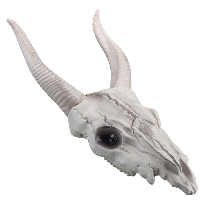 Halloween Goats Head Decoration with LED Eyes Trick or Treat Party White