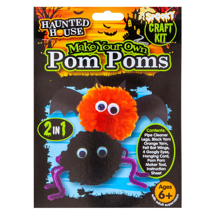 Halloween Pom Pom Craft Kit Halloween Party, Trick or Treat MultiColour