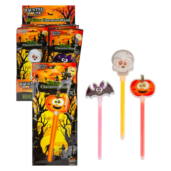 Halloween Glow Stick Wand Pumpkin-Skull-Bat, 1 Piece Mystery Bag 17cm