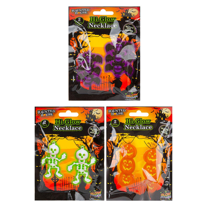 Halloween Glow Stick Necklace Pumpkin-Skull-Bat-1 Piece Mystery Bag MultiColour
