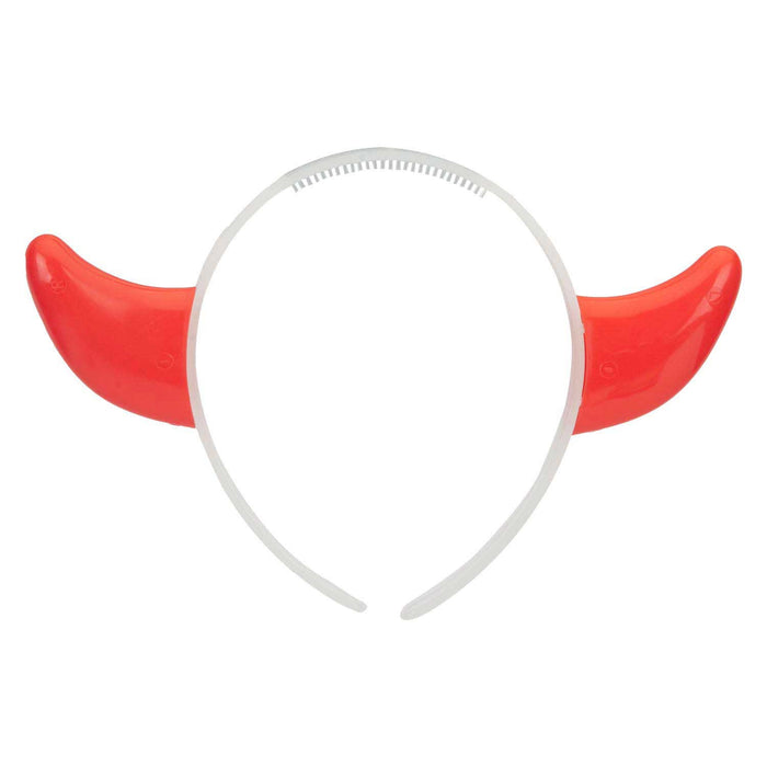 Glowing Devil Horn Headband Halloween Fancy Dress 13cm x 14cm Red X 1
