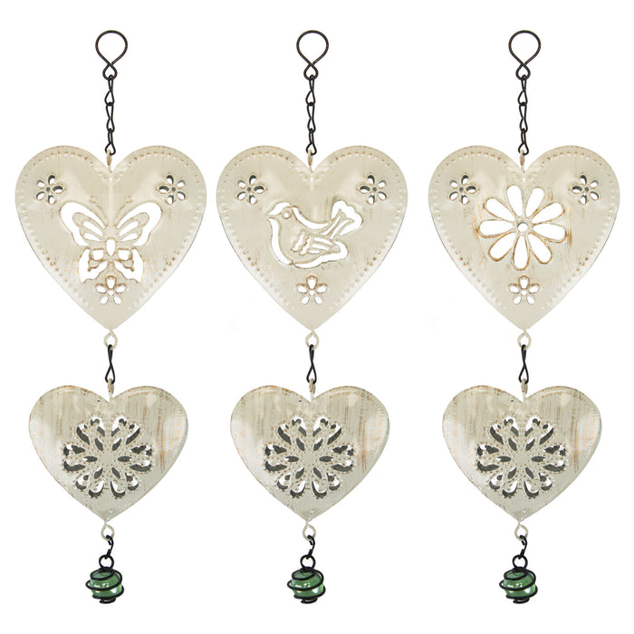 Cream Garden Hanging Hearts (3 Pack) - Roots & Shoots
