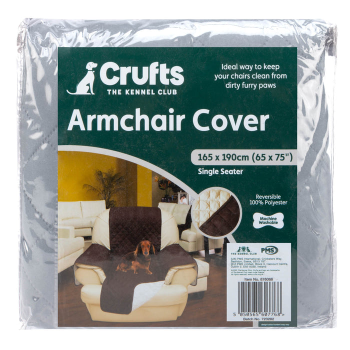 Crufts- Pets Armchair Cover, Brown and Beige, 165 x 190cm