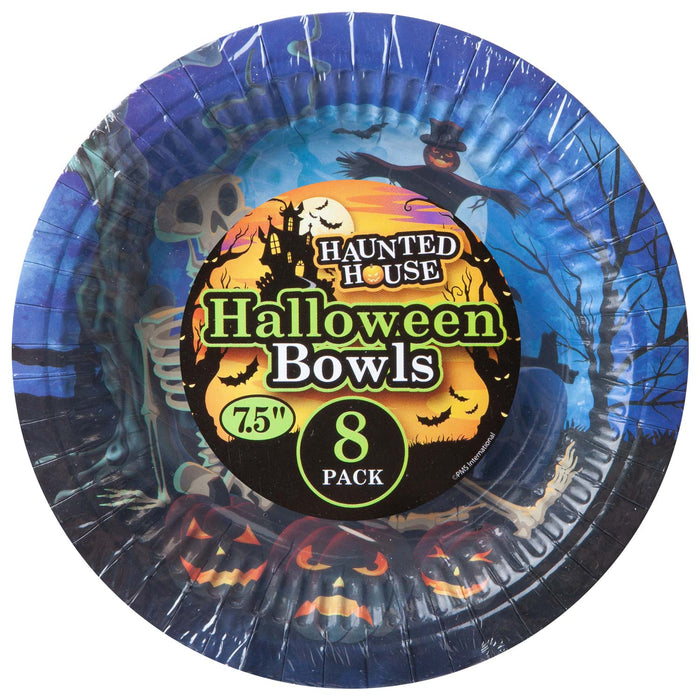 Halloween Paper Bowls - Graveyard 7. 5” Paper Bowls Halloween Party - (8 Pack)