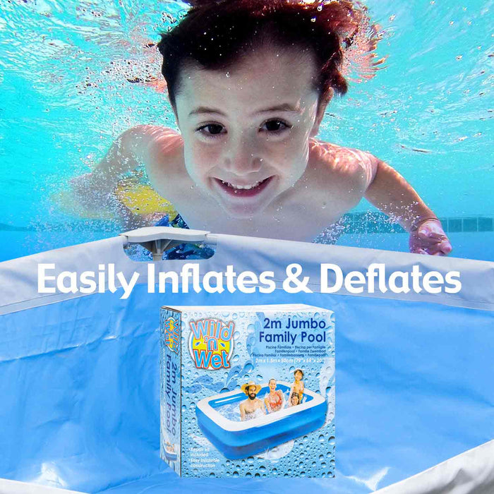 Family Paddling Pool 2m x 1. 4m - Wild n' Wet