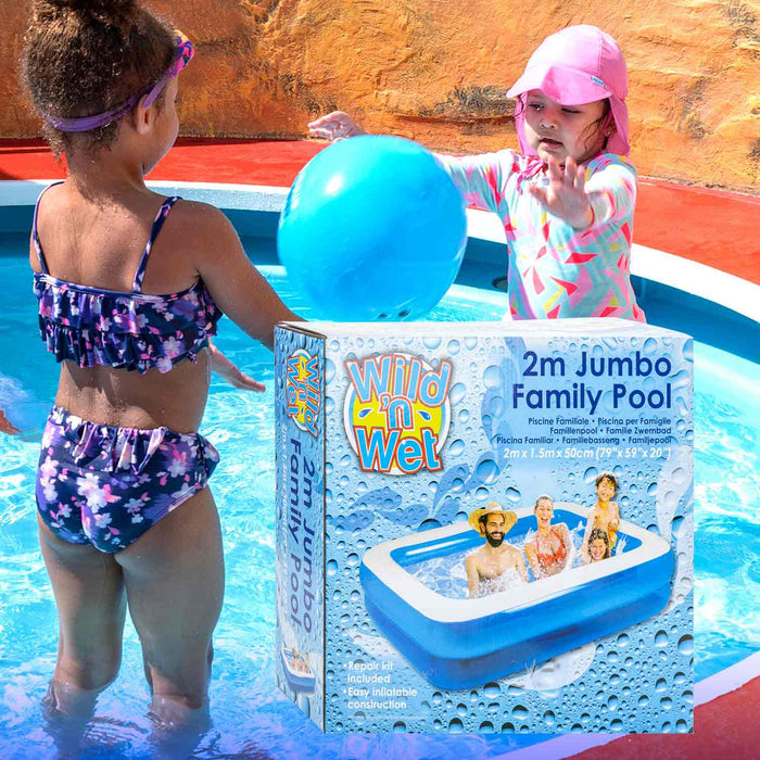 Family Paddling Pool 2m x 1. 4m - Wild n' Wet