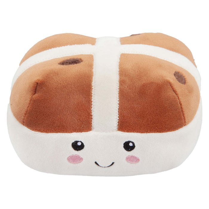 Hot Cross Bun Soft Toy Food Themed Cute Plush Cuddly Fluffy 16cm Multi-Coloured