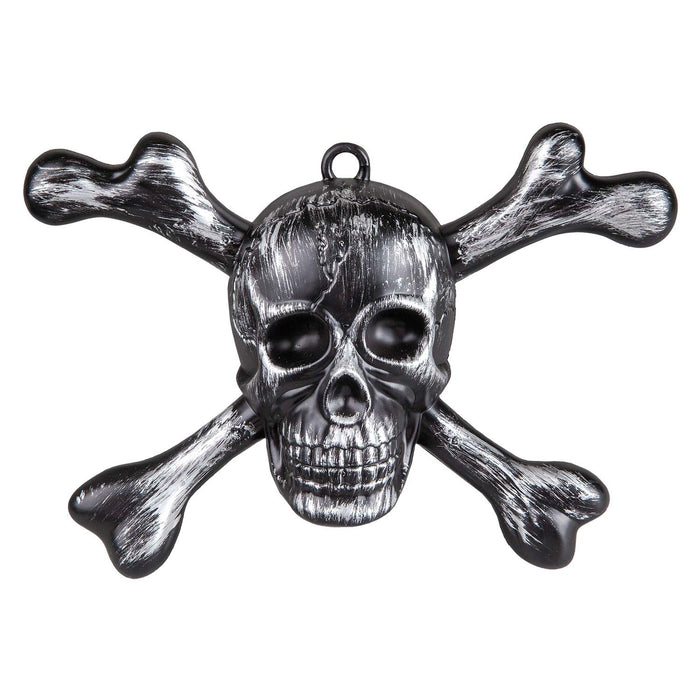 Halloween Wall Decorations Skull & Crossbones Party, Trick or Treat Silver
