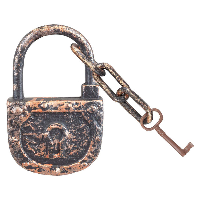 Halloween Decoration Lock, Chain & Key Halloween Party, Trick or Treat Gold
