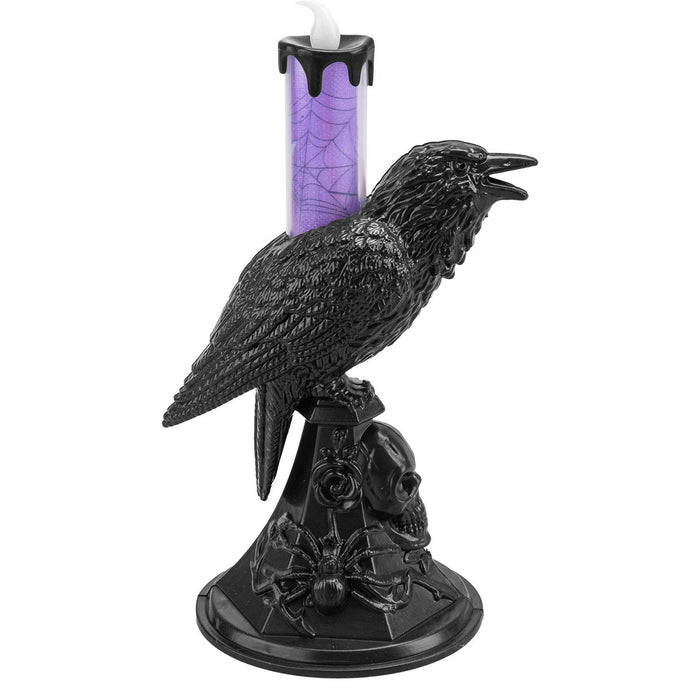 Flameless Halloween Crow Candle Halloween Party, Trick or Treat Purple