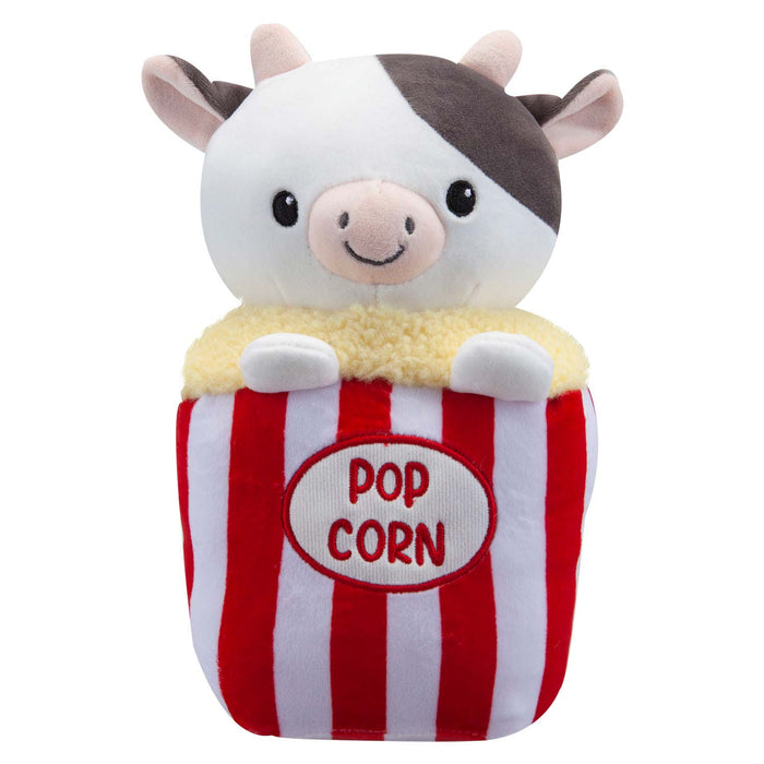 Popcorn Cow Soft Toy Cute Plushie Huggable Cuddly Stuffed Toy 25cm Red