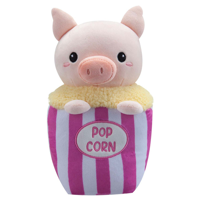 Popcorn Pig Soft Toy Cute Plushie Huggable Cuddly Stuffed Toy 25cm Pink