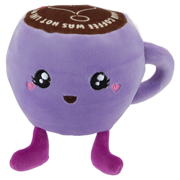 Cappuccino Soft Toy Cute Plushie Huggable Cuddly Stuffed Toy 13cm Lilac