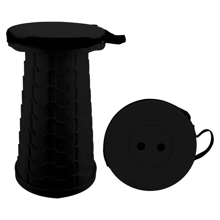 Folding Stool With Carry Handle 9 Adjustable Heights 25cm x 32cm Black X 1