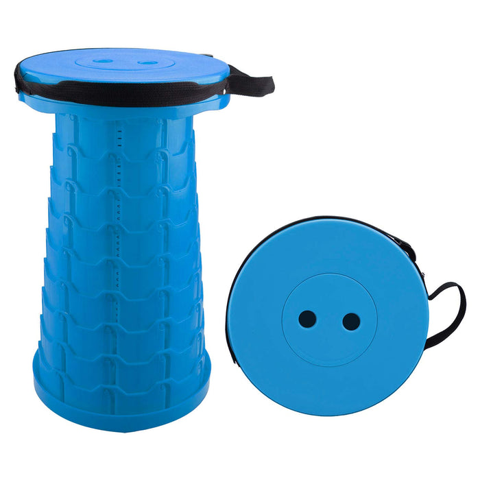 Folding Stool With Carry Handle 9 Adjustable Heights 25cm x 32cm Blue X 1