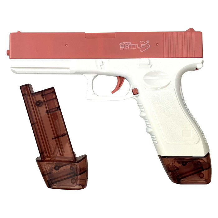 Electric Water Gun Pistol Automatic Battery Powered 13. 5cm x 18cm Pink X 1