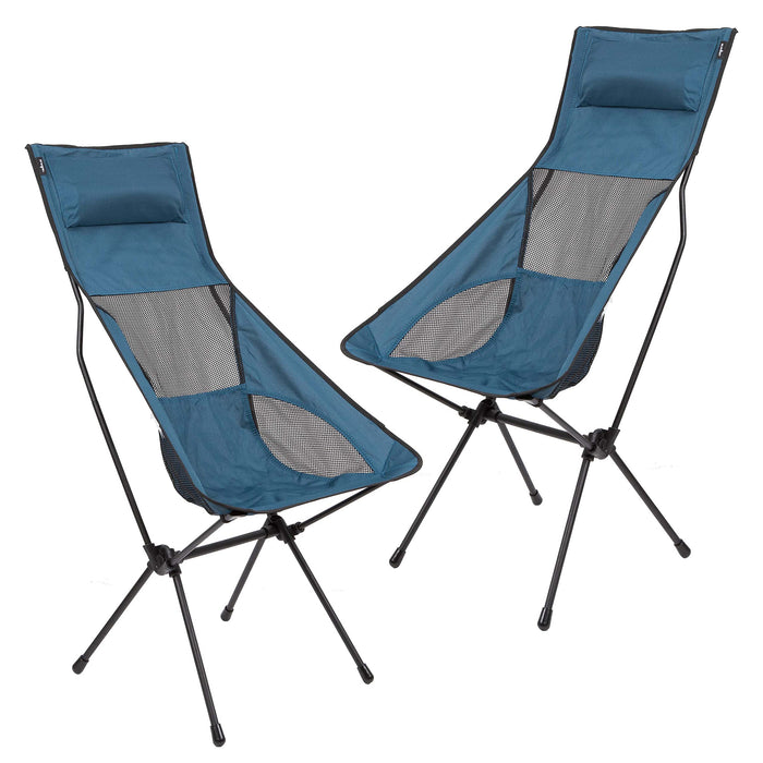 Pack Away Outdoor Portable Camping Chair (Blue) Pack of 2