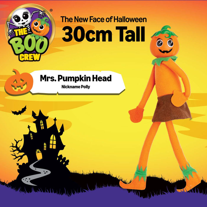 The Boo Crew Mrs. Pumpkin-Head Halloween Doll 30cm Plush Figure