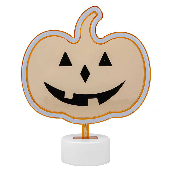 Neon Pumkin Table Light Halloween Decoration 20cm x 26cm Orange X 1