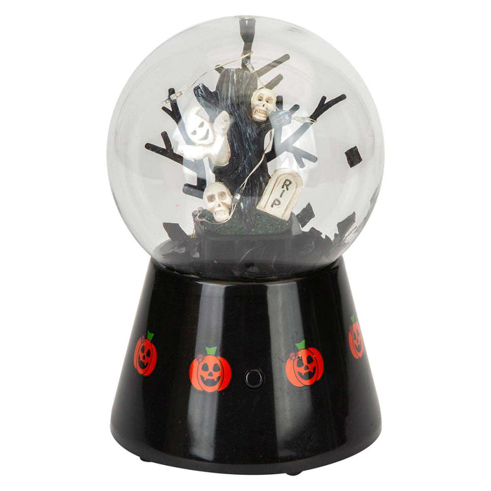 Halloween Globe Decoration Light up Trinket 17cm x 10cm Black X 1