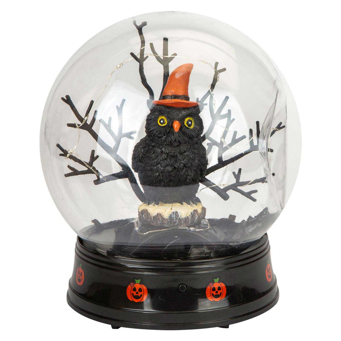 Halloween Globe Decoration Light up Trinket 21cm x 17cm Black X 1