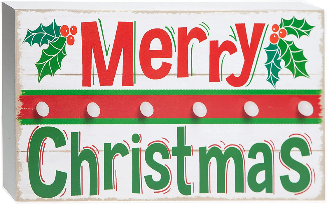 Light Up Decoration Plaque - Merry Christmas