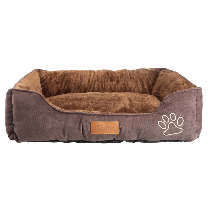 Crufts- Corduroy and Micro Plush Bolster Bed
