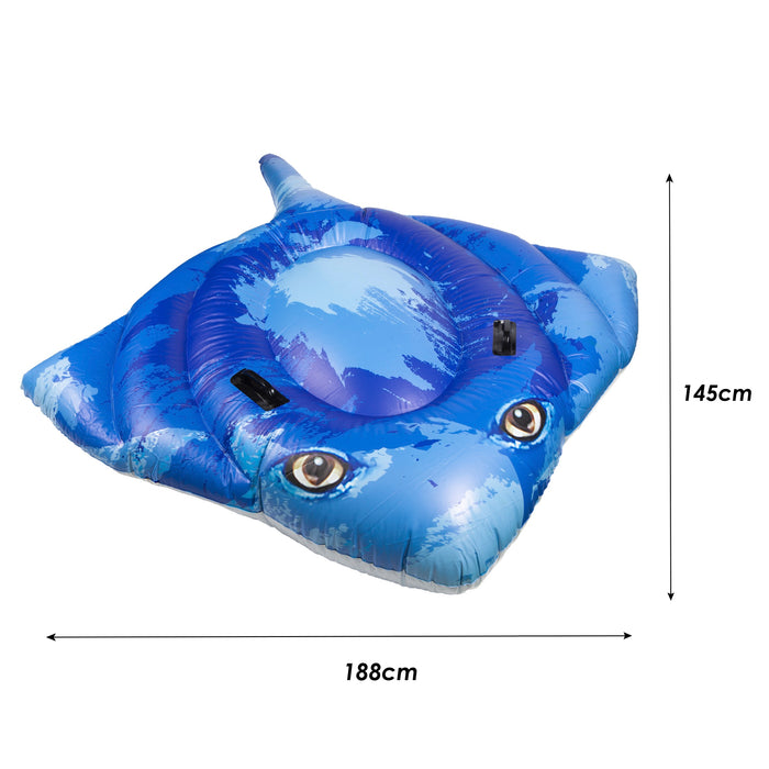 Inflatable Pool Float Stingray Lounger With Handles Novelty Swimming Lilo